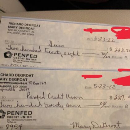 PENFED CREDIT UNION DEPOSIT CHECK | $2000 - $5000